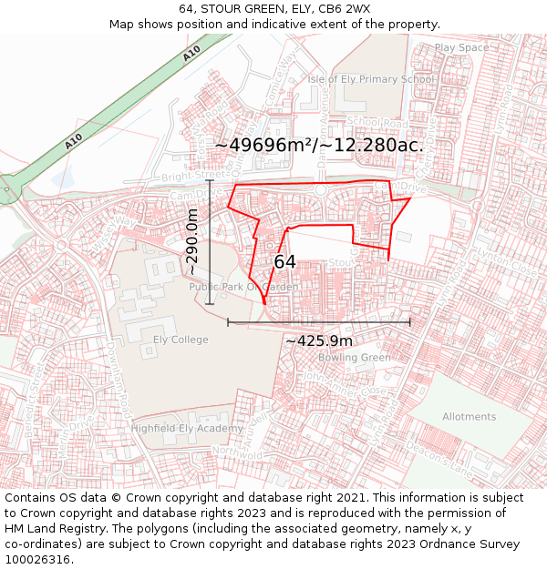64, STOUR GREEN, ELY, CB6 2WX: Plot and title map