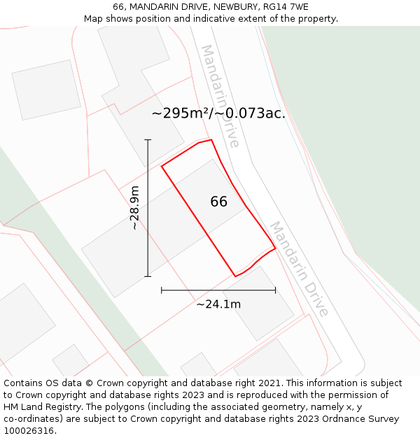 66, MANDARIN DRIVE, NEWBURY, RG14 7WE: Plot and title map