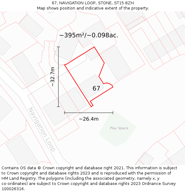 67, NAVIGATION LOOP, STONE, ST15 8ZH: Plot and title map