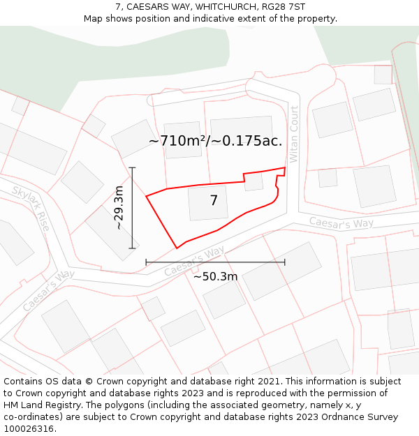7, CAESARS WAY, WHITCHURCH, RG28 7ST: Plot and title map