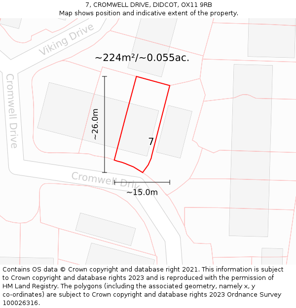 7, CROMWELL DRIVE, DIDCOT, OX11 9RB: Plot and title map