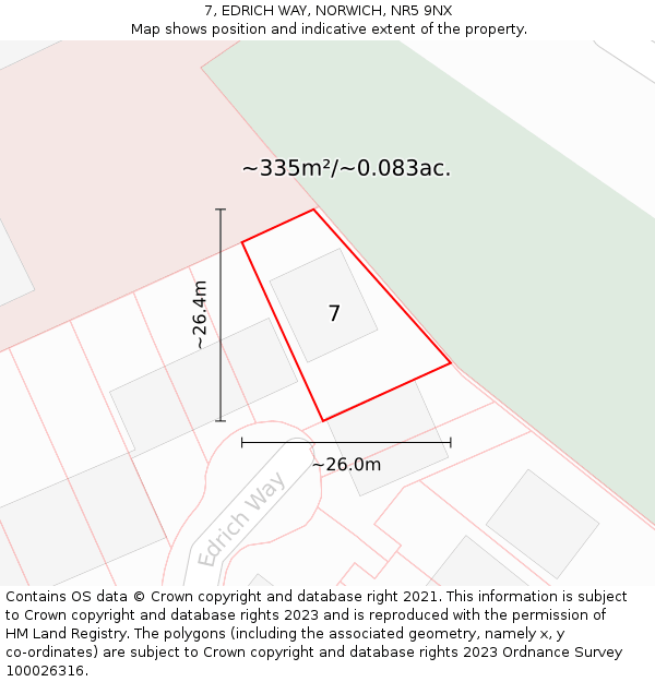 7, EDRICH WAY, NORWICH, NR5 9NX: Plot and title map