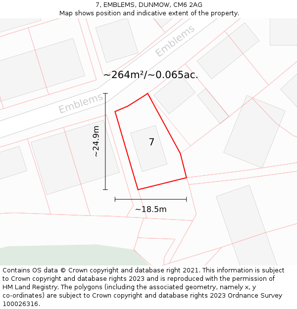 7, EMBLEMS, DUNMOW, CM6 2AG: Plot and title map
