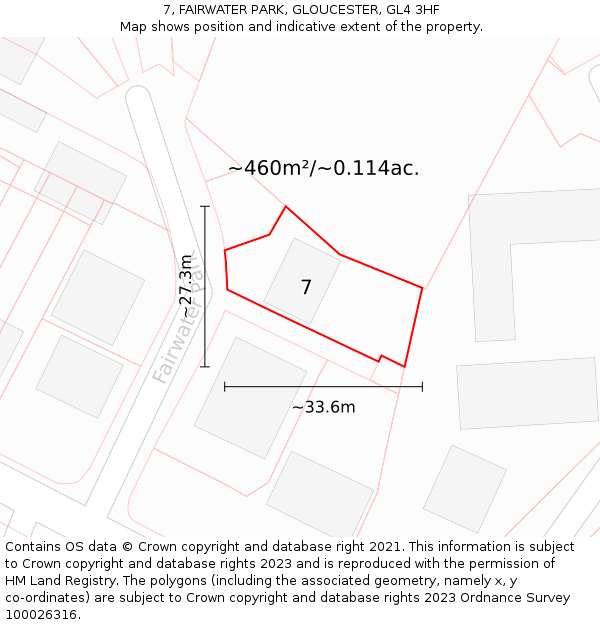7, FAIRWATER PARK, GLOUCESTER, GL4 3HF: Plot and title map