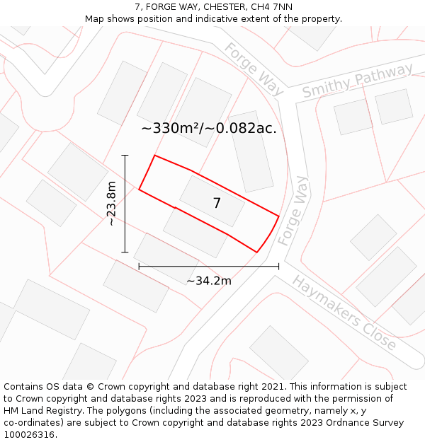 7, FORGE WAY, CHESTER, CH4 7NN: Plot and title map