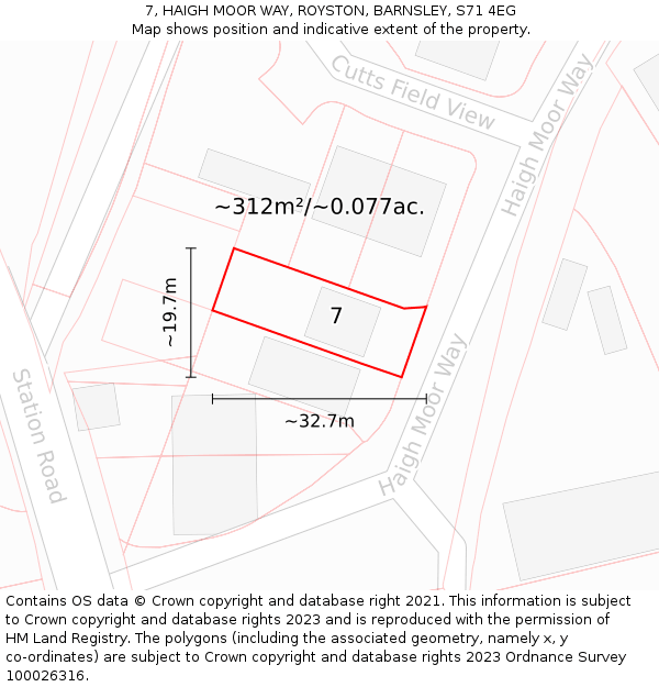7, HAIGH MOOR WAY, ROYSTON, BARNSLEY, S71 4EG: Plot and title map