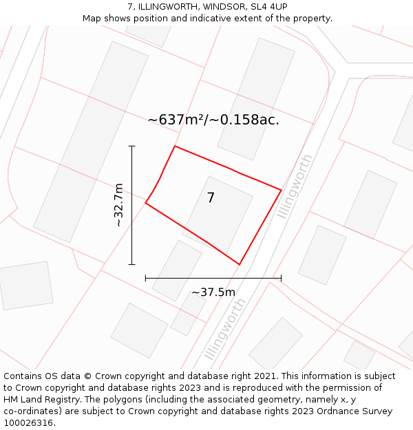 7, ILLINGWORTH, WINDSOR, SL4 4UP: Plot and title map