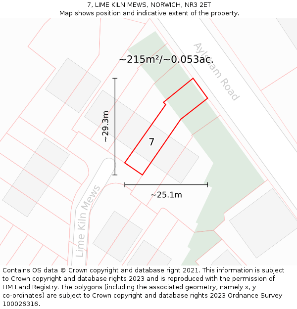 7, LIME KILN MEWS, NORWICH, NR3 2ET: Plot and title map