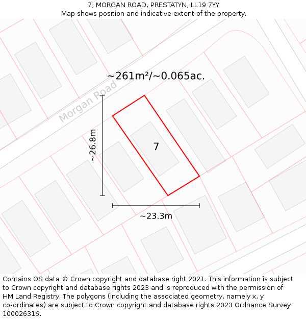 7, MORGAN ROAD, PRESTATYN, LL19 7YY: Plot and title map
