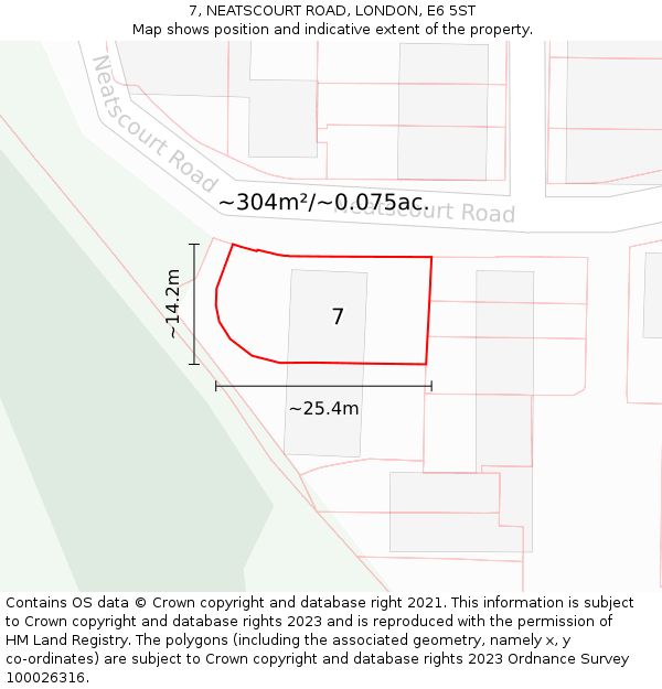 7, NEATSCOURT ROAD, LONDON, E6 5ST: Plot and title map