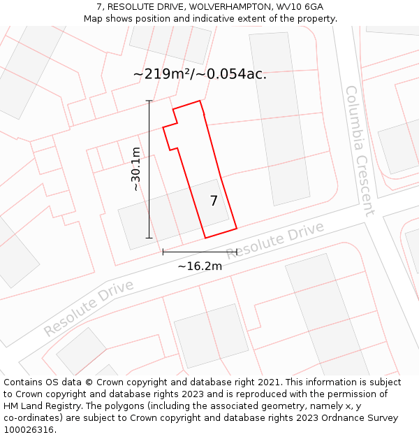 7, RESOLUTE DRIVE, WOLVERHAMPTON, WV10 6GA: Plot and title map