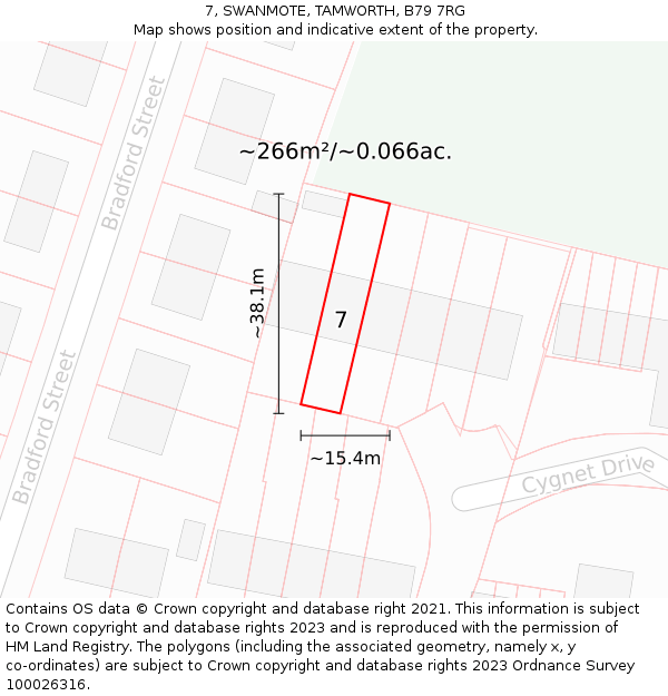 7, SWANMOTE, TAMWORTH, B79 7RG: Plot and title map