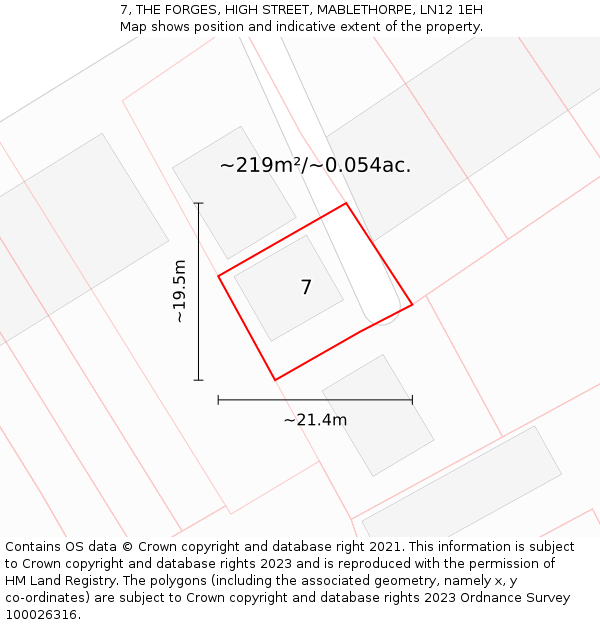 7, THE FORGES, HIGH STREET, MABLETHORPE, LN12 1EH: Plot and title map