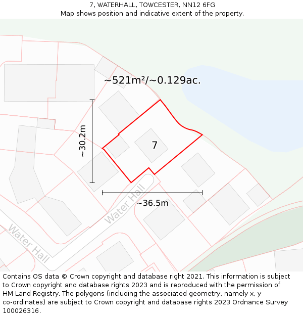7, WATERHALL, TOWCESTER, NN12 6FG: Plot and title map