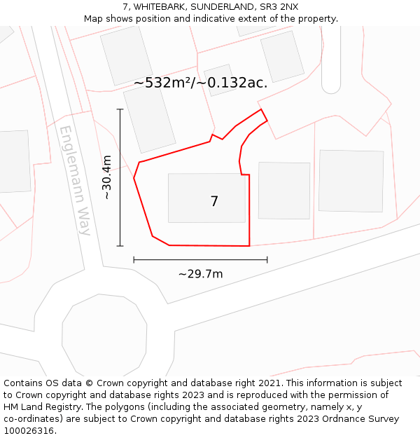 7, WHITEBARK, SUNDERLAND, SR3 2NX: Plot and title map
