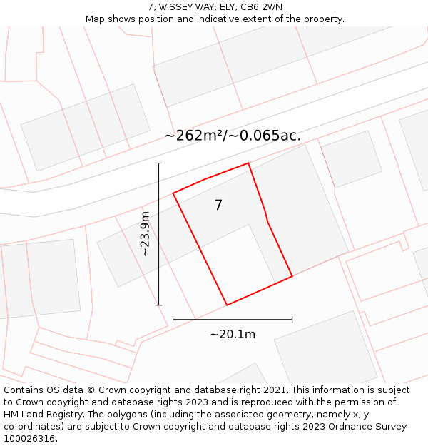 7, WISSEY WAY, ELY, CB6 2WN: Plot and title map