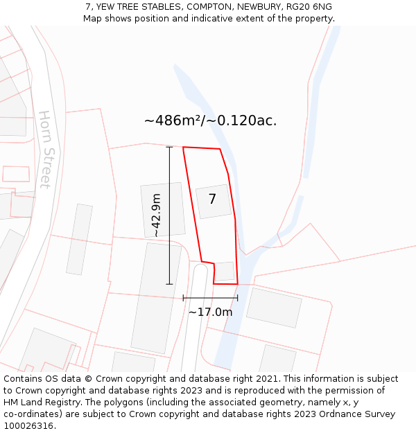 7, YEW TREE STABLES, COMPTON, NEWBURY, RG20 6NG: Plot and title map
