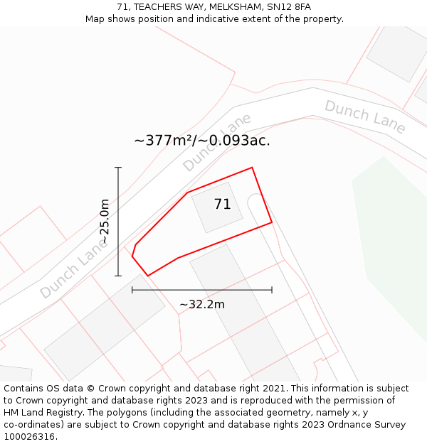 71, TEACHERS WAY, MELKSHAM, SN12 8FA: Plot and title map