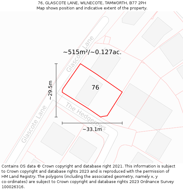 B77 Postcode Map 76, GLASCOTE LANE, WILNECOTE, TAMWORTH, B77 2PH - £445,000