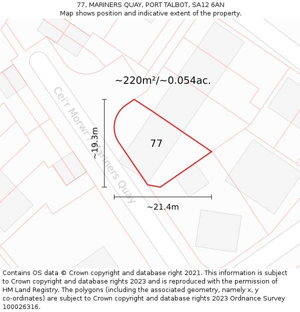 77, MARINERS QUAY, PORT TALBOT, SA12 6AN: Plot and title map