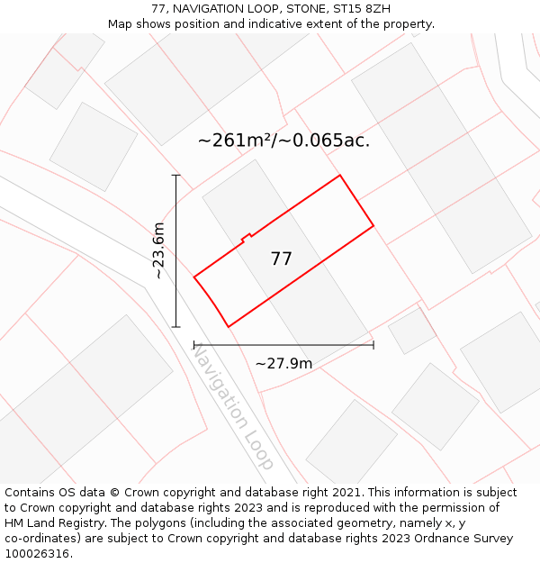 77, NAVIGATION LOOP, STONE, ST15 8ZH: Plot and title map