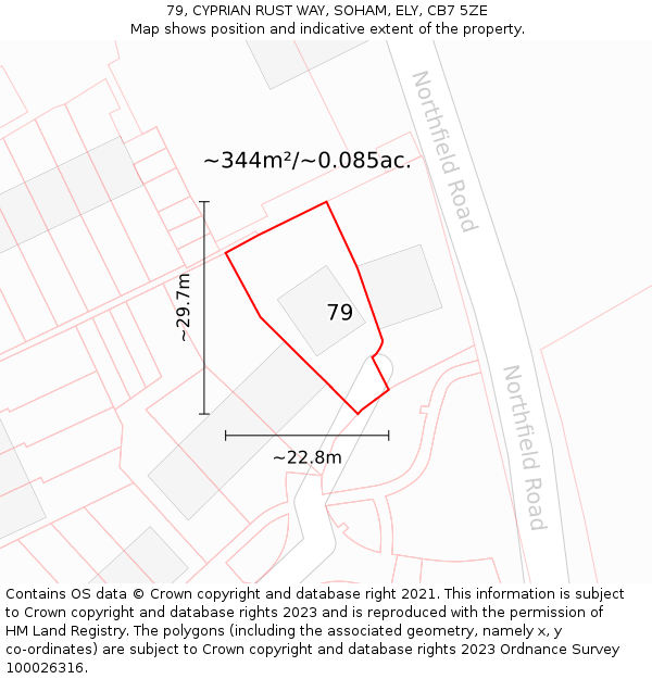 79, CYPRIAN RUST WAY, SOHAM, ELY, CB7 5ZE: Plot and title map