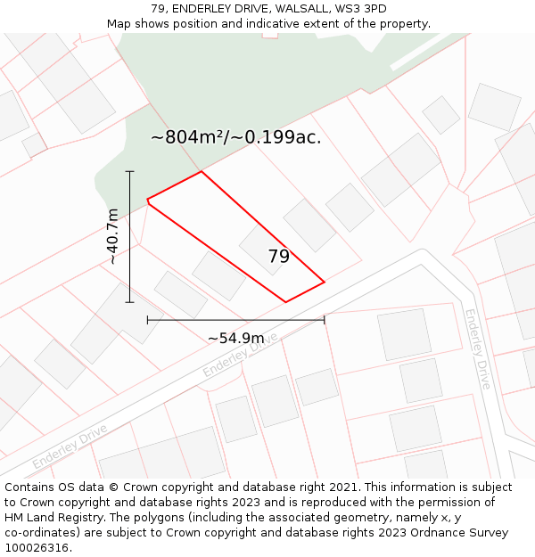 79, ENDERLEY DRIVE, WALSALL, WS3 3PD: Plot and title map
