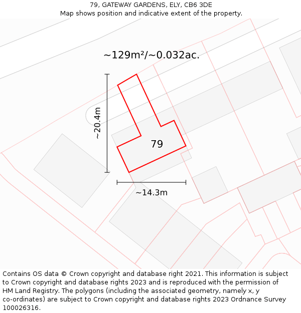 79, GATEWAY GARDENS, ELY, CB6 3DE: Plot and title map