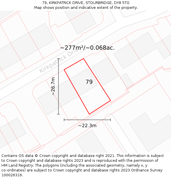 79, KIRKPATRICK DRIVE, STOURBRIDGE, DY8 5TG: Plot and title map