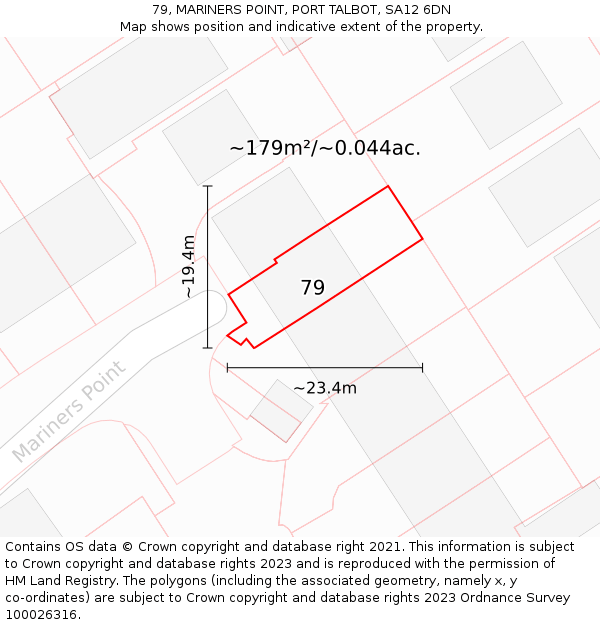 79, MARINERS POINT, PORT TALBOT, SA12 6DN: Plot and title map