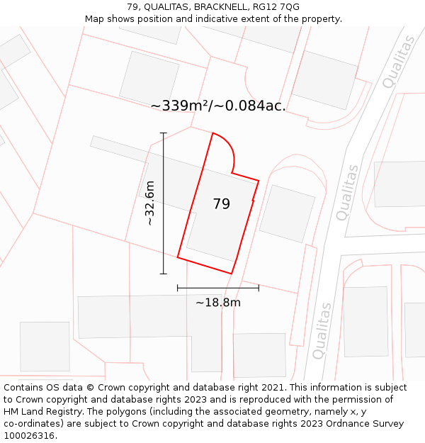 79, QUALITAS, BRACKNELL, RG12 7QG: Plot and title map