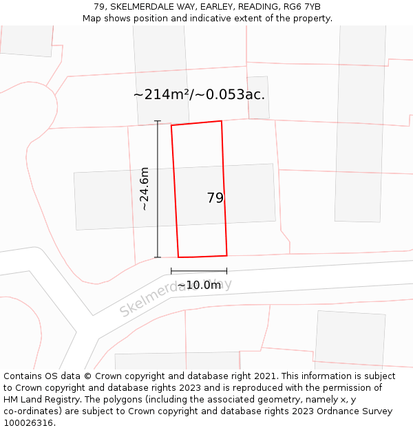 79, SKELMERDALE WAY, EARLEY, READING, RG6 7YB: Plot and title map