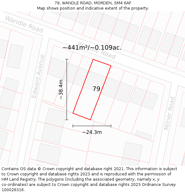 79, WANDLE ROAD, MORDEN, SM4 6AF: Plot and title map