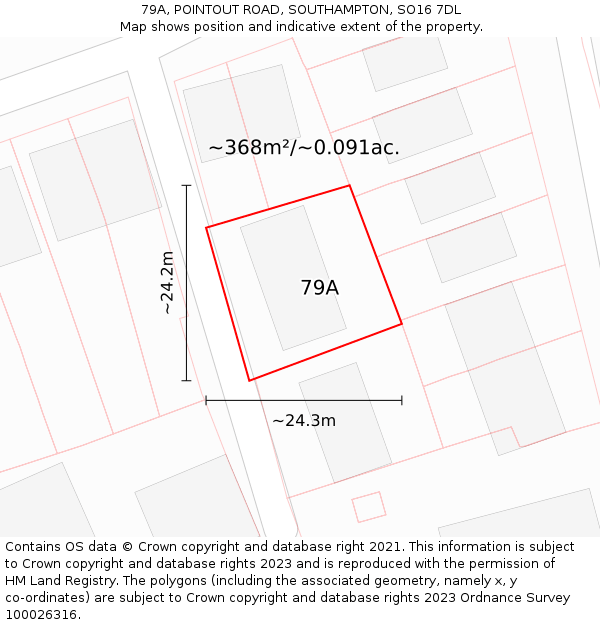79A, POINTOUT ROAD, SOUTHAMPTON, SO16 7DL: Plot and title map