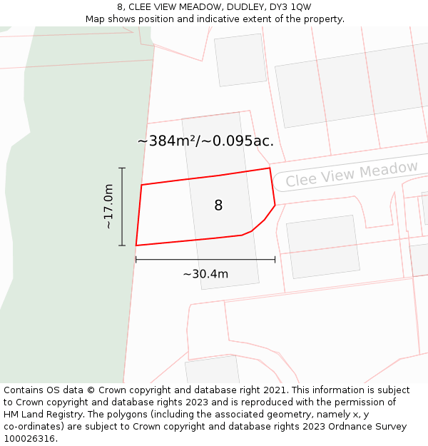 8, CLEE VIEW MEADOW, DUDLEY, DY3 1QW: Plot and title map