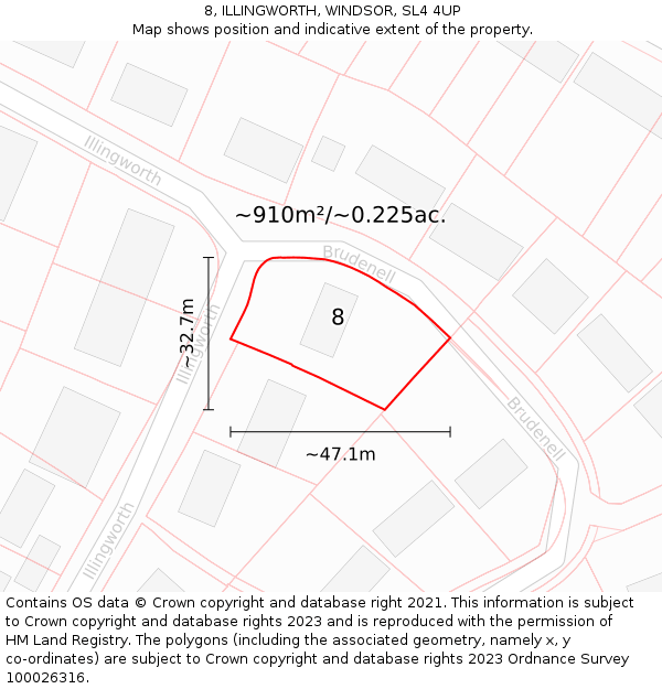 8, ILLINGWORTH, WINDSOR, SL4 4UP: Plot and title map