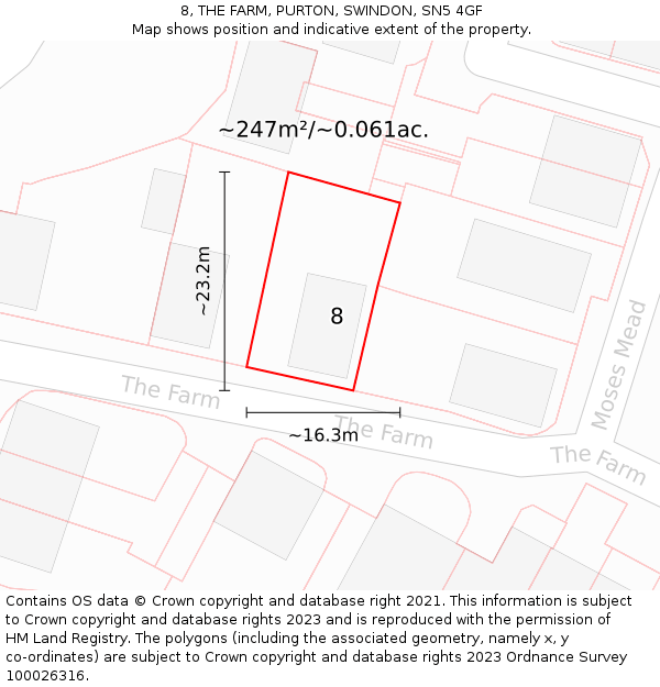 8, THE FARM, PURTON, SWINDON, SN5 4GF: Plot and title map