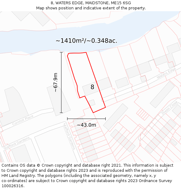 8, WATERS EDGE, MAIDSTONE, ME15 6SG: Plot and title map