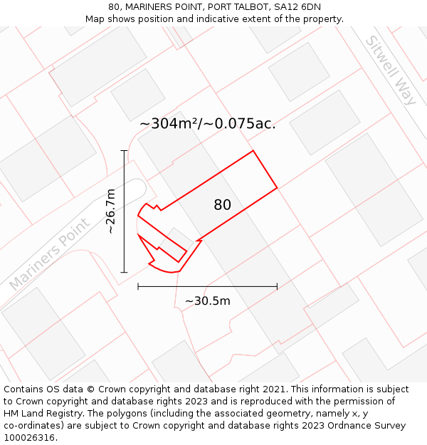 80, MARINERS POINT, PORT TALBOT, SA12 6DN: Plot and title map