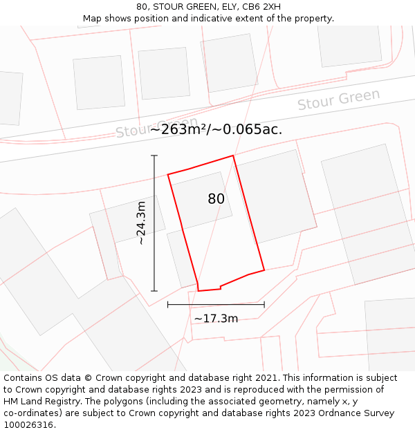 80, STOUR GREEN, ELY, CB6 2XH: Plot and title map