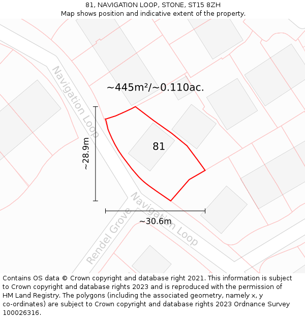 81, NAVIGATION LOOP, STONE, ST15 8ZH: Plot and title map