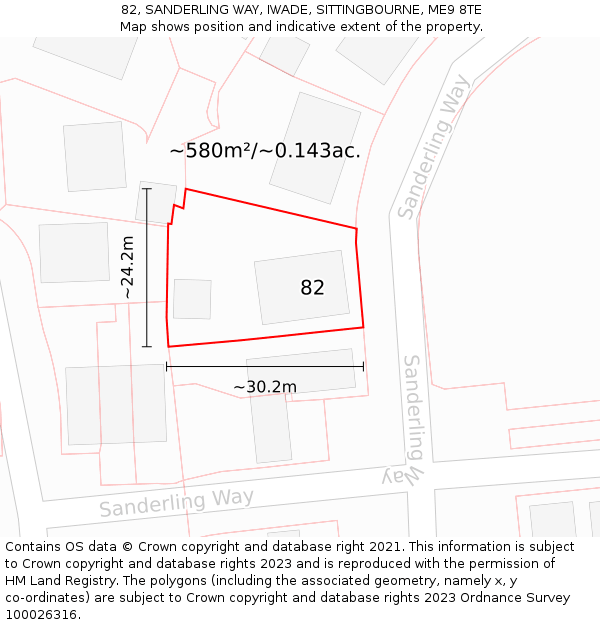 82, SANDERLING WAY, IWADE, SITTINGBOURNE, ME9 8TE: Plot and title map