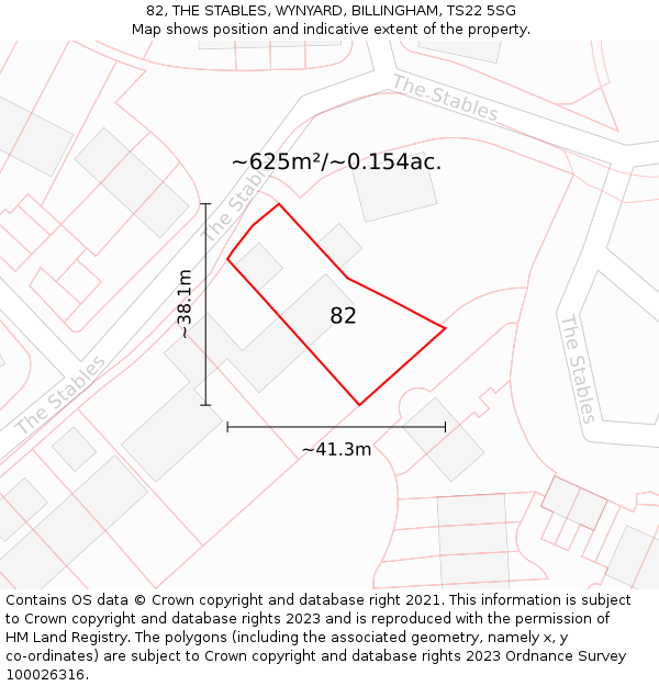 82, THE STABLES, WYNYARD, BILLINGHAM, TS22 5SG: Plot and title map