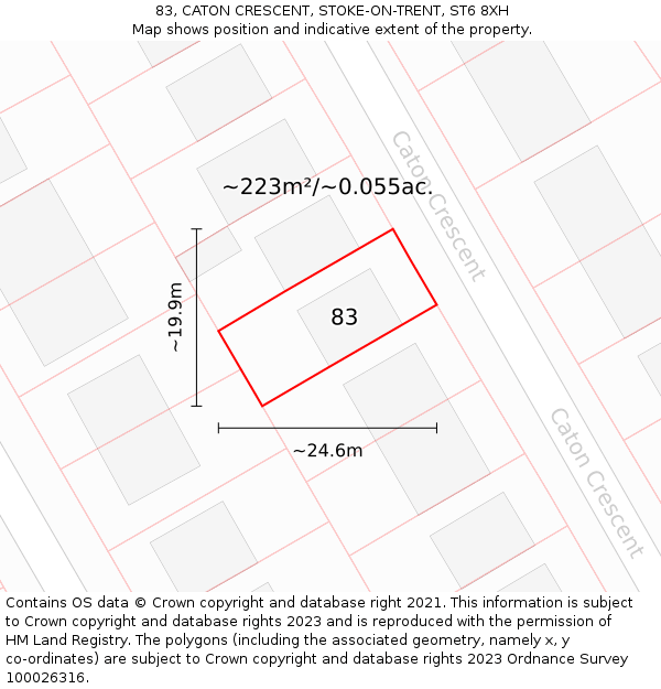 83, CATON CRESCENT, STOKE-ON-TRENT, ST6 8XH: Plot and title map