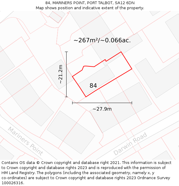 84, MARINERS POINT, PORT TALBOT, SA12 6DN: Plot and title map