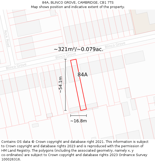 84A, BLINCO GROVE, CAMBRIDGE, CB1 7TS: Plot and title map