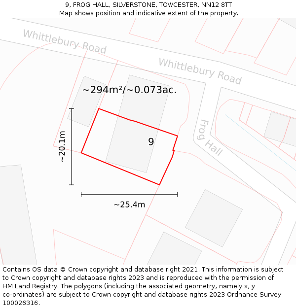 9, FROG HALL, SILVERSTONE, TOWCESTER, NN12 8TT: Plot and title map