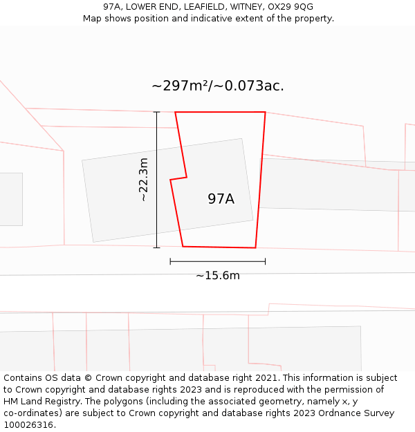 97A, LOWER END, LEAFIELD, WITNEY, OX29 9QG: Plot and title map
