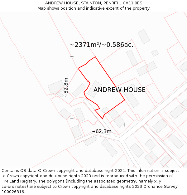 ANDREW HOUSE, STAINTON, PENRITH, CA11 0ES: Plot and title map