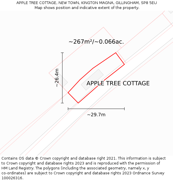 APPLE TREE COTTAGE, NEW TOWN, KINGTON MAGNA, GILLINGHAM, SP8 5EU: Plot and title map